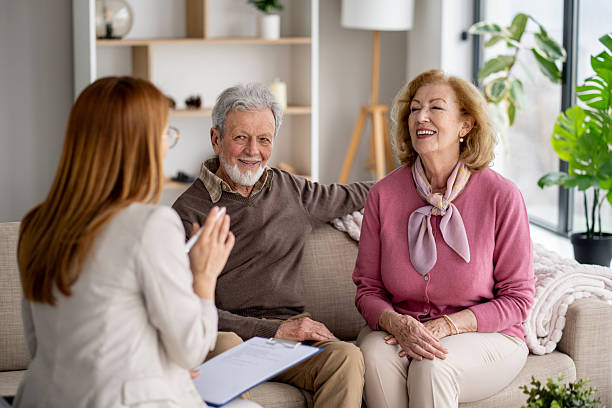 istock Elderly couple enjoying quality time in a bright room 2247370471