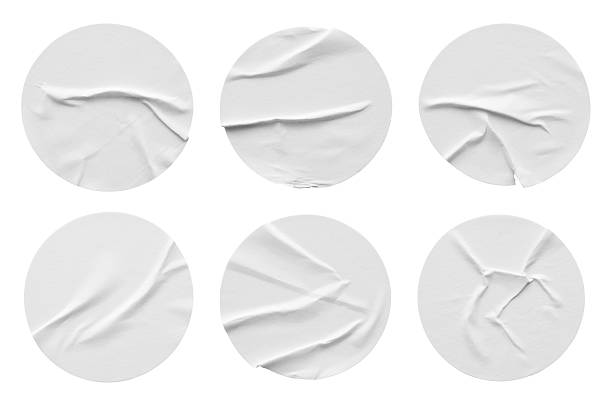 istock Blank white round paper sticker label set isolated on white background 2247375659