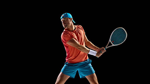 istock Focused tennis player preparing for backhand return with strong anticipation 2247375995