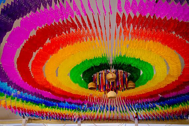 istock Rainbow Canopy of Papel Picado (Oaxaca de Juarez, Mexico) 2247376748