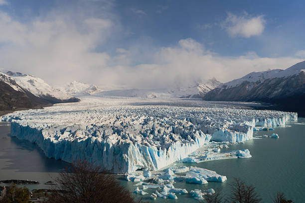Crevasse with drops of the melting glacier ice