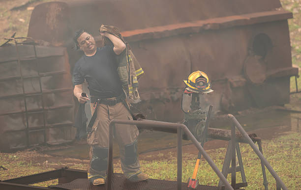 istock A feeling regret of a firefighter, rest and relex after performing an emergency response 2247381035
