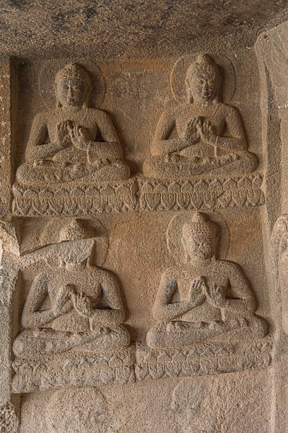 Pandavleni or The Trirashmi Caves or Nashik Caves, a group of twenty-four Hinayana Buddhist caves, a holy Buddhist and Jain site, The cave has images of Buddhas, Bodhisattvas sculptures, Nashik, India