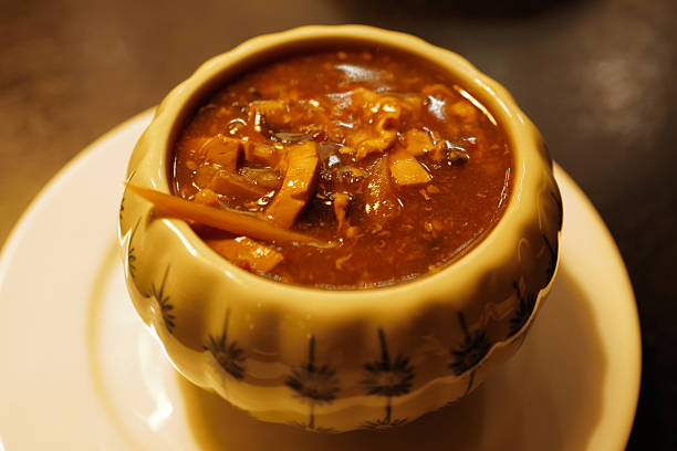 istock Close up Shark fin soup served in hot clay pot 2247408386