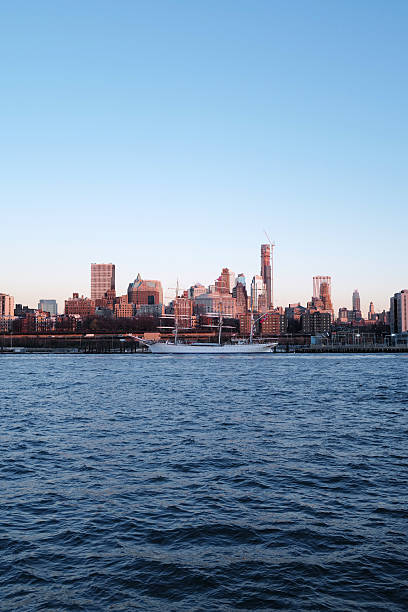 istock Exterior architecture and cityscape design while sightseeing ferry and boat cruise around New York city 2247408861