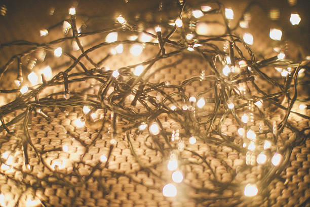 istock Warm glowing fairy lights tangled on a knitted surface creating a cozy festive atmosphere. Ideal for winter holidays backgrounds 2247412764