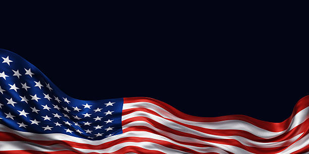 istock USA or American flag on dark blue background with copy space Independence day banner 3D render 2247414734