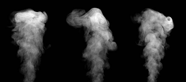 istock Set of isolated white smoke clouds on a black background, creating atmospheric vapor textures suitable for visual effects, motion graphics, compositing, and dramatic cinematic elements. 2247418810