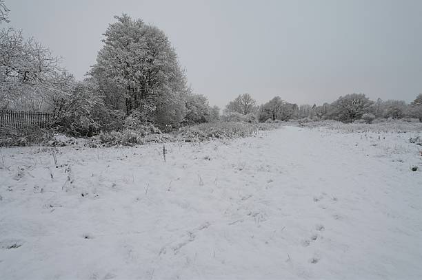 istock Snow covered field during a harsh winter in Horley, Surrey in the UK. 2247420311