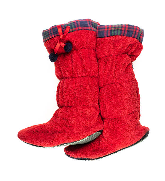Santa Claus red boots accessory isolated on white background