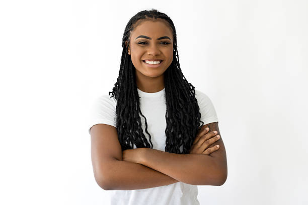 istock Smiling female with arms crossed 2247428159