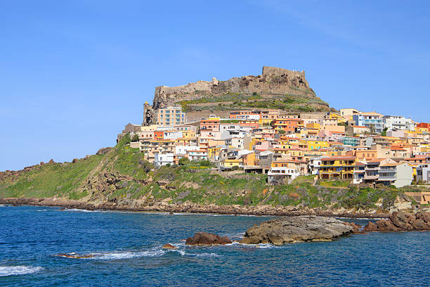 Castelsardo, beautiful view at Castello dei Doria (Castle of Doria), in spring, Sardinia - Italy
