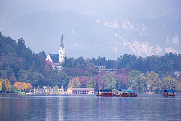 Famous place in Europe Lake Bled Slovenia Balkans Southern Europe