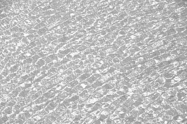 Rippled swimming pool water texture background isolated on white background, cut out