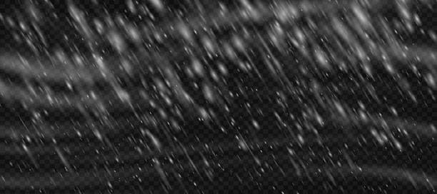 istock Snowstorm blizzard snow with white transparent falling png snowflake overlay effect. Christmas  texture for ice storm or night wind. Isolated frost particle realistic pattern on black background 2247437998