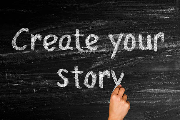 istock Create your story motivation quote on chalkboard 2247446057