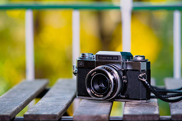 Barcelona, ​​Catalonia, Spain - November 10, 2025: German-made Zeiss Ikon analog camera, model Icarex 35, of very solid construction.