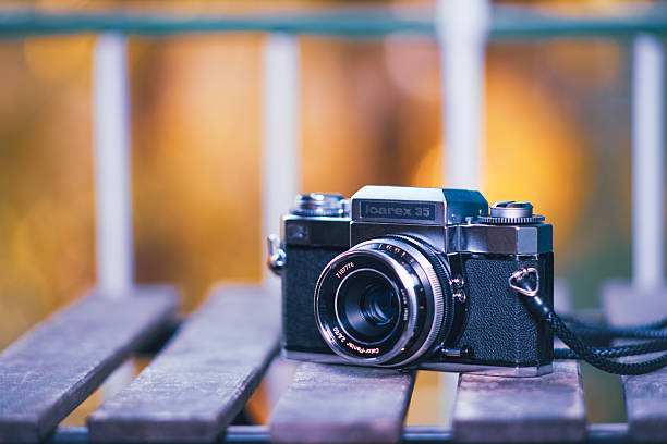 Barcelona, ​​Catalonia, Spain - November 10, 2025: German-made Zeiss Ikon analog camera, model Icarex 35, of very solid construction.