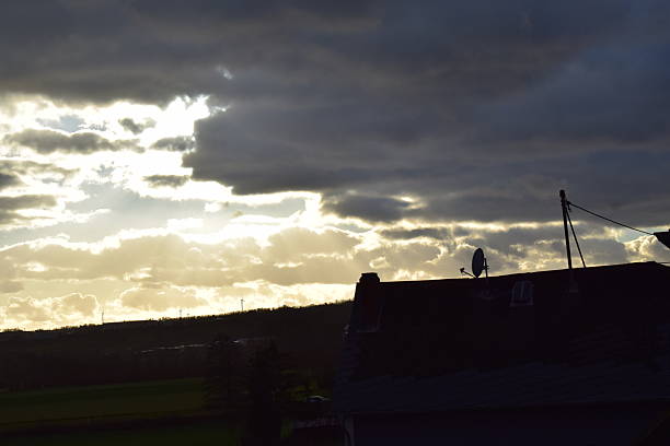 winter scene in the Eifel, west of Germany, volcano land