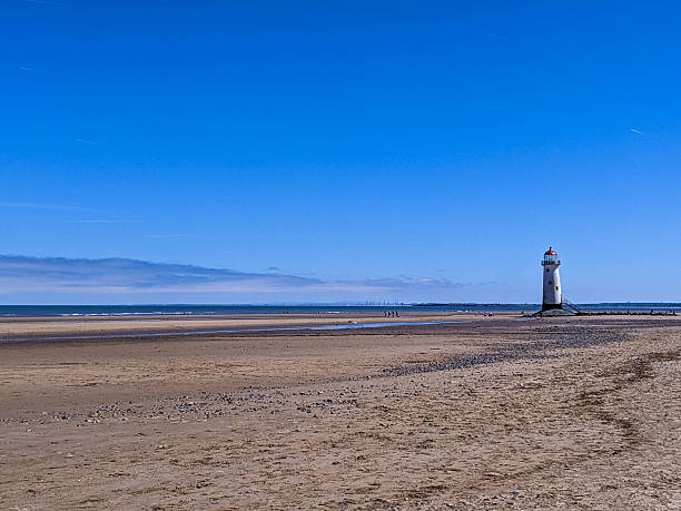 Fangar lighthouse in the Ebro Delta, Tarragona. Maritime lighthouse. Ebro Delta