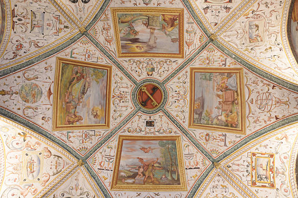 istock Grotesque ceiling frescoes with Old Testament scenes, late 16th century, attributed to Silla Piccinini. Sacristy, Basilica di San Pietro, Perugia, Italy. 2247455805