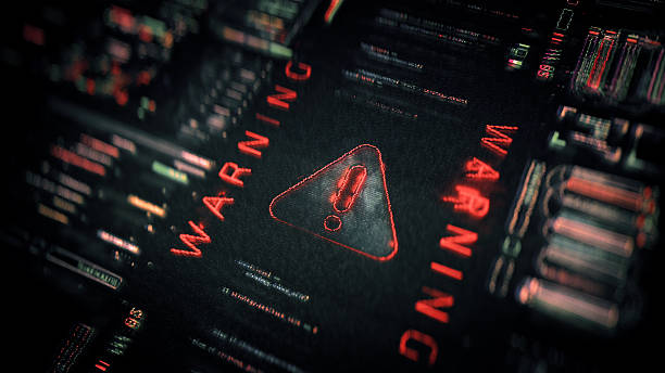 istock Cybersecurity Threat Detection Background. Digital Warning with Alert Symbol Warning of Hacker / Virus Spyware Activity 2247458143