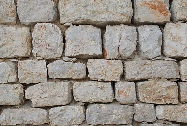 istock Close-up of a rugged stacked stone masonry wall with natural, textured surfaces 2247461777