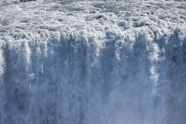 view of Dettifoss, a waterfall in northeastern Iceland, the most powerful waterfall in Europe in terms of water displacement; Dettifoss, Iceland