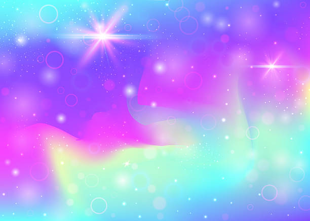 istock Kawaii Background. Pink Fairy Pattern. Unicorn Gradient. Iridescent Sparkles Mesh. Purple Fantasy Invitation. Blue Girlish Hologram. Girl Texture. Stars Kawaii Background. 2247467701
