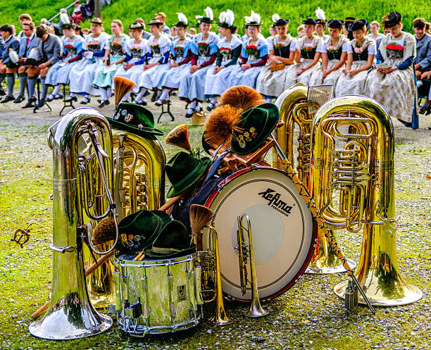 Trevi, Umbria, Italy - July 06, 2024: Notes at dusk Festival of sports in nature and music, the annual event takes place at the CAI Pozzo di Mezzanotte refuge, on the south-west slopes of Mount Brunette, at an altitude of 1220 m