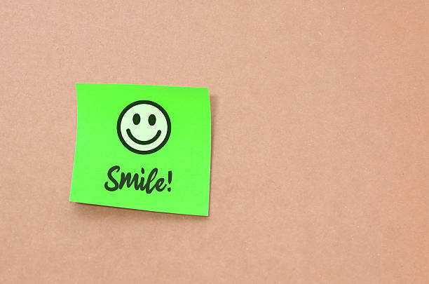 face icon above the handwritten word Smile! in black script. a clear, positive, and encouraging message to the viewer.
