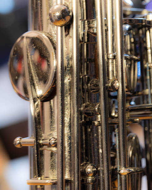 istock Saxophone in an detailed Look - Macros on a Baritone Saxophone with great Details 2247472563