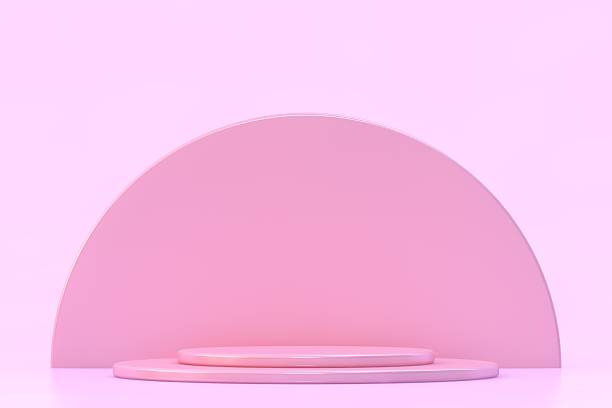 istock 3D Pastel Pink Arch Podium – Minimal Geometric Stage for Product Display and Modern Abstract Background 2247479535
