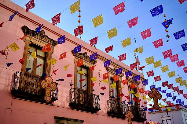istock Pink Building with Hanging Papel Picado (Oaxaca de Juarez, Mexico) 2247479710