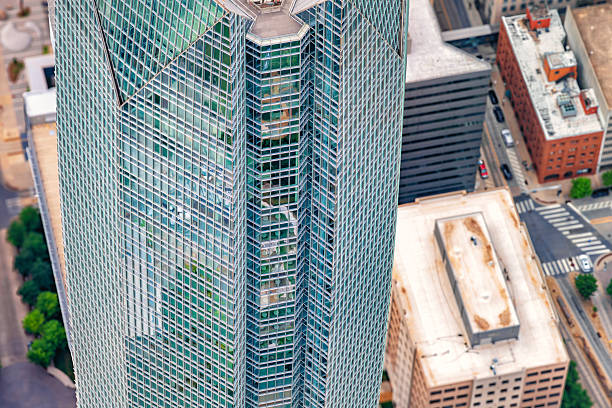 The Devon Energy Center located in downtown Oklahoma City; the 50 floor skyscraper includes a public observation deck and restaurants making it a popular tourist attraction in the city.