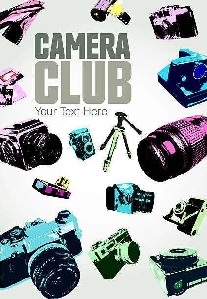 Posterised or Pop Art styled Photography equipment, Retro Style,
