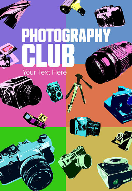 Posterised or Pop Art styled Photography equipment, Retro Style,