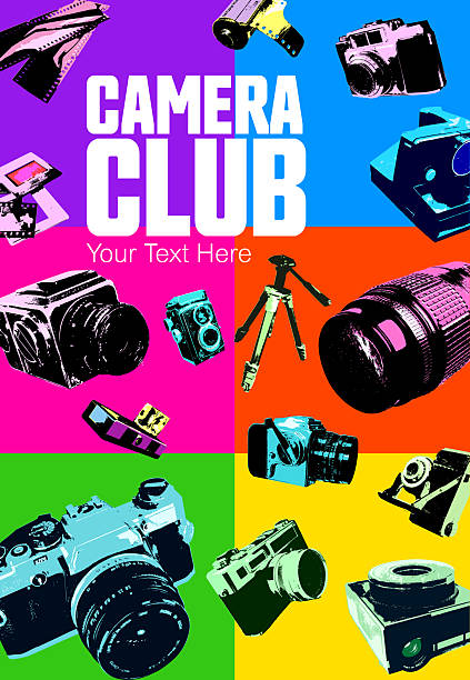 Posterised or Pop Art styled Photography equipment, Retro Style,