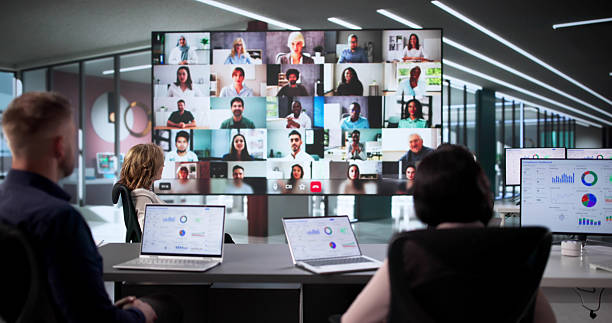istock Virtual Office Conference In Video Room 2247505146