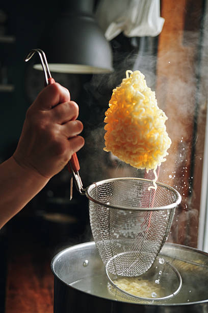 Cooking Ramen Noodles in Domestic Kitchen