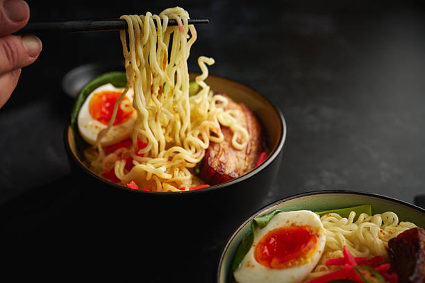 istock Spicy Beef Ramen Noodles with Boiled Egg 2247512024