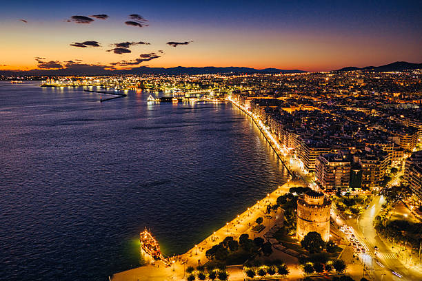 Twilight Symphony Over Thessaloniki's Waterfront