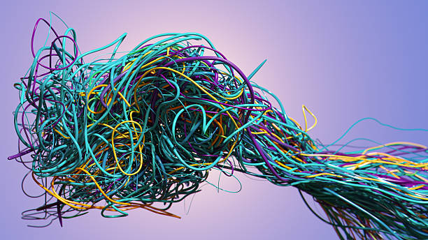 istock Vivid Tangle Of Colorful Wires In A Dynamic Abstract Formation 2247526233