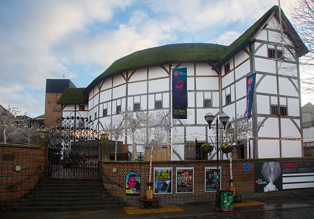 The Half-timbered Shakespeare Globe Theatre at the bankside area of Thames river, London, England