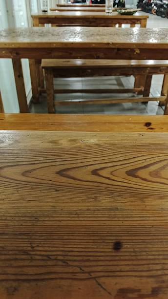 istock A row of tables and chairs in a dining area 2247555663