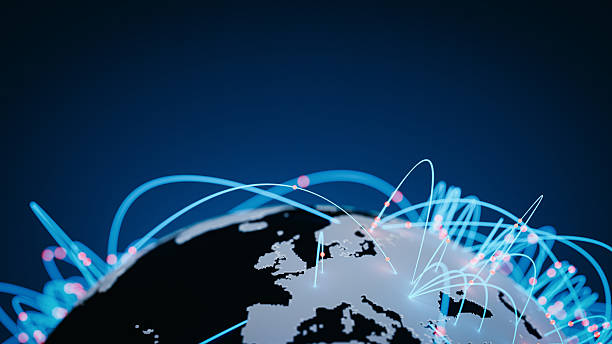istock Close-up of Global Digital Network Lines and Data Points with Copy Space. 3d rendering 2247562810