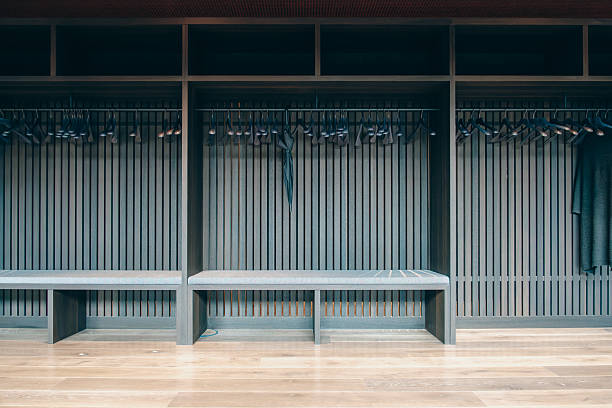 Modern dressing room in a gym.