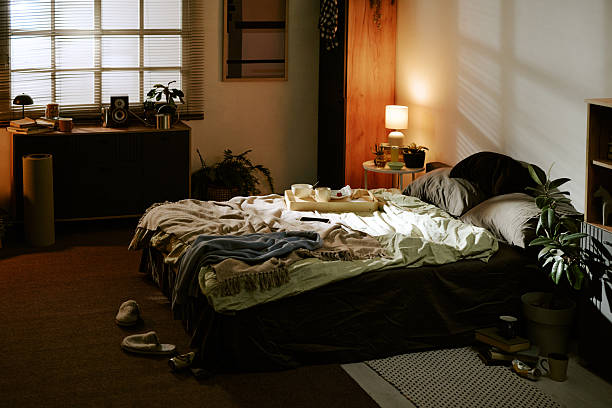istock Sunlit Cozy Bedroom Interior in Morning 2247590469