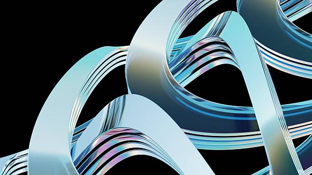 istock Abstract metallic waves design, background, intertwined abstract modern 2247590939