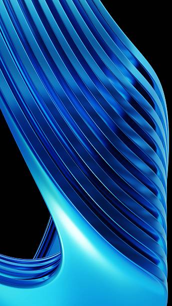 istock Abstract blue waves on black background design, modern, art 2247591150
